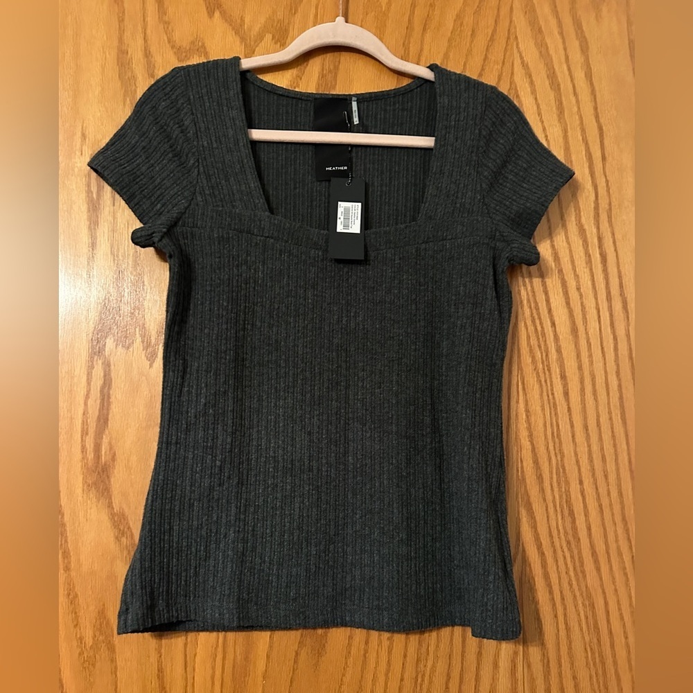 Heather by Bordeaux Channel Square Neck Top - NWT - Size M